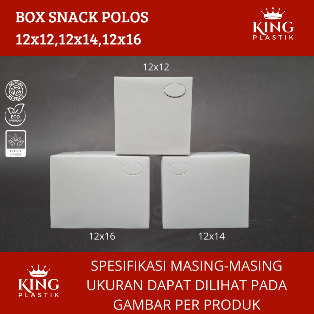 

Box Snack 12x12 Dus Kotak Kue Roti Polos Uk 12 x 12