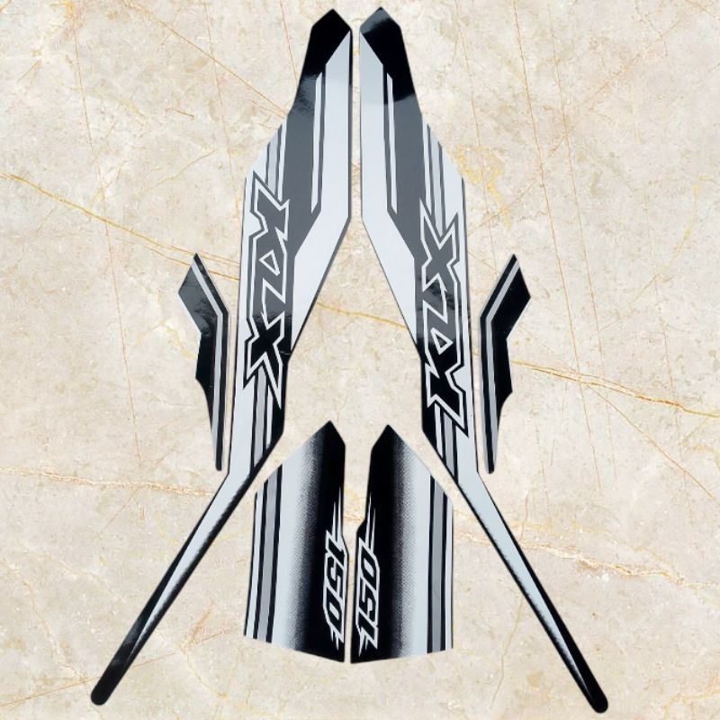 striping stiker KLX 150 bf hitam putih/stiker kawasaki KLX 150