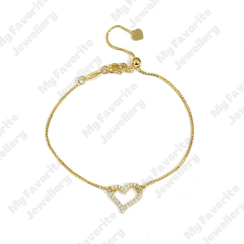 Gelang Serut Love Permata Variasi Emas Asli Kadar 700