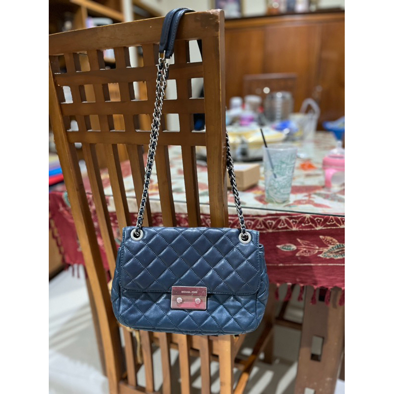 preloved tas MK Michael kors sloan navy