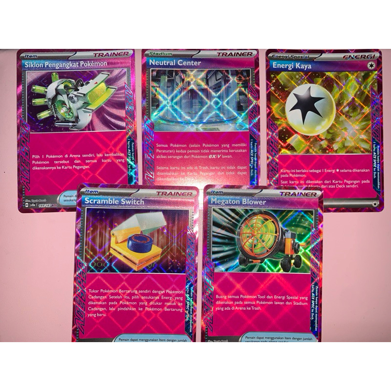 POKEMON CARD ORI OFFICIAL MEGATON BLOWER ACE KILAT RASI KARTU siklon pengangkat neutral center energ