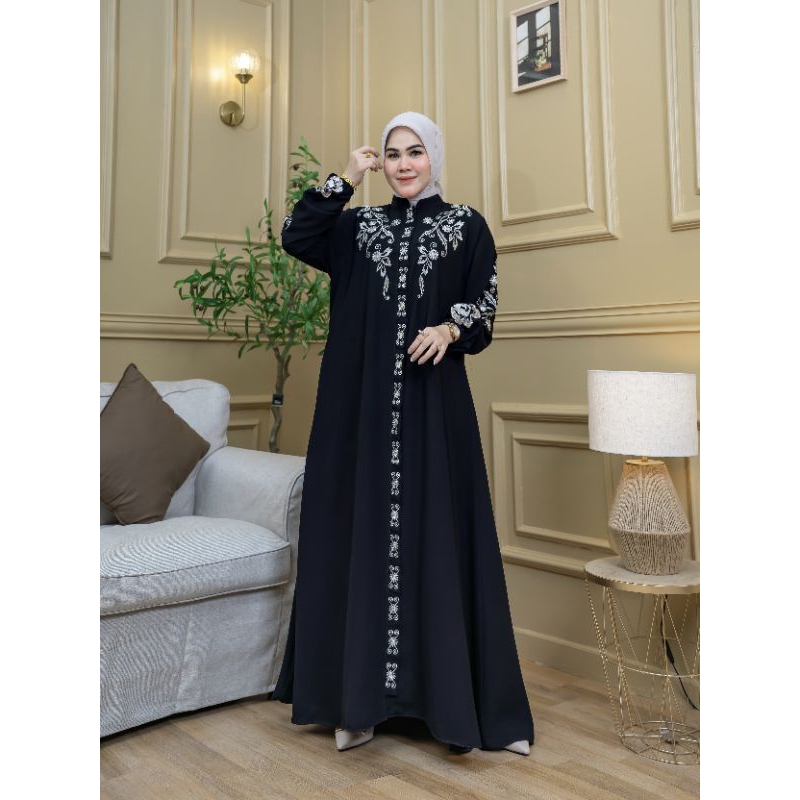 abaya remaja aesthetic | abaya hitam mewah elegan | Naila Abaya | abaya hitam