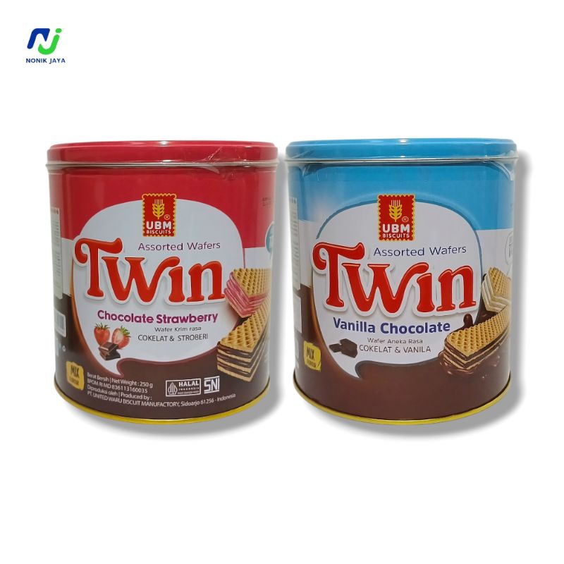 

( READY STOK ) UBM Assorted Wafers TWIN Vanilla&Cokelat/Cokelat&Strwberry Wafer Kaleng@250g