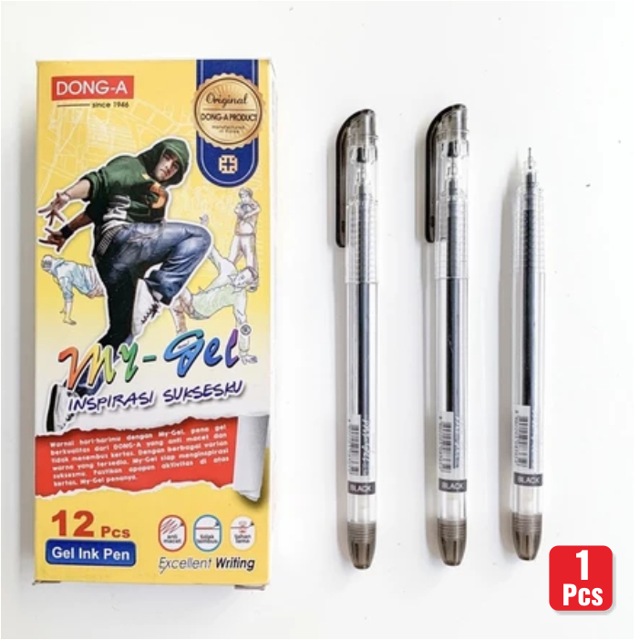 

1 [Ktk] PULPEN MY GEL HITAM PEN MY GEL PULPEN CAIR MY GEL 0.5 MM DONG A - HITAM