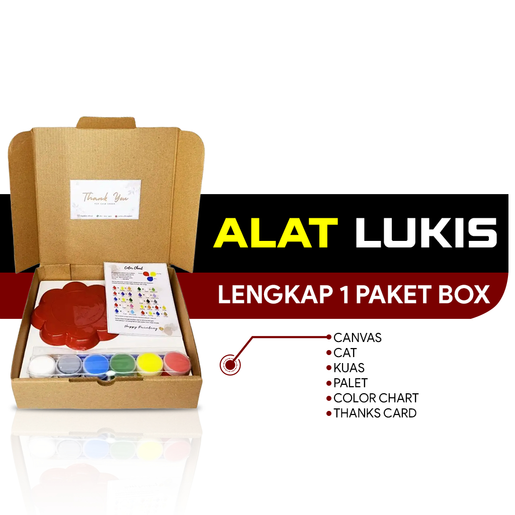 

Alat Lukis Lengkap 1 Paket Komplit 4 in 1 Kanvas Cat Air Akrilik Kuas Palet Set Melukis