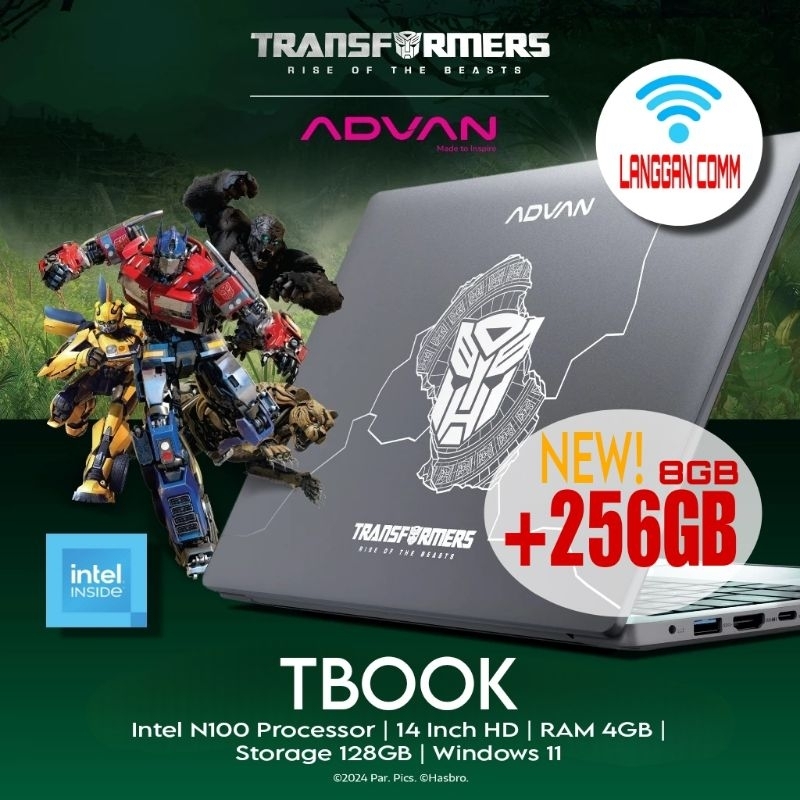 Laptop Advan TBook X Transformers Intel N100 14 Inch RAM 4GB Storage 128GB Upgradable Laptop Advan T