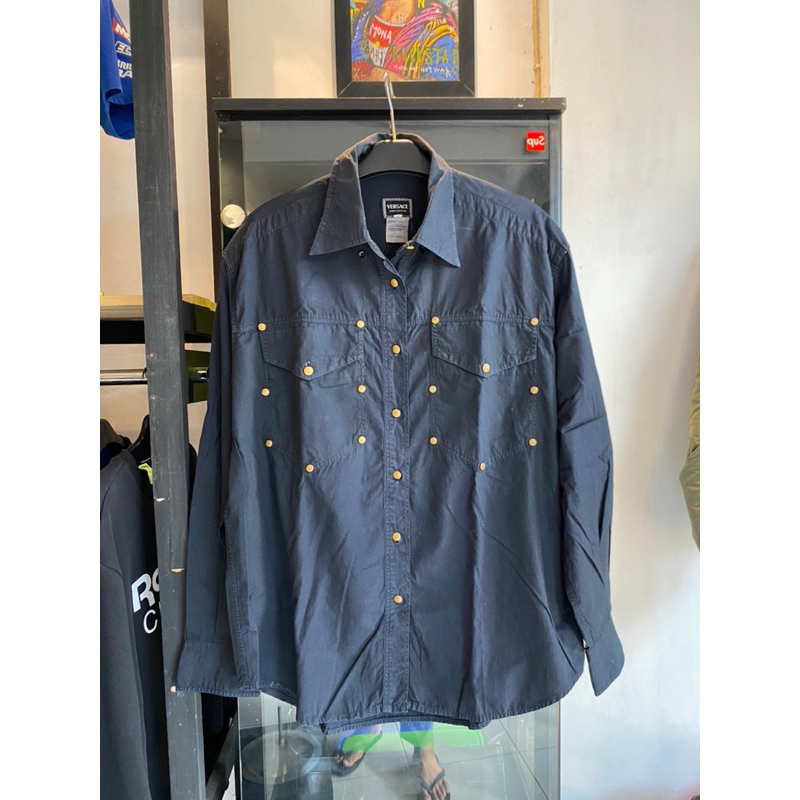 Kemeja Pria Lengan Panjang Versace Dark Navy second