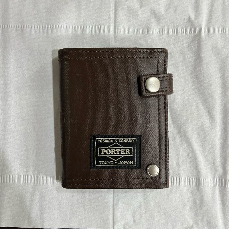 Dompet Porter Yoshida Brown Leather Cardholder