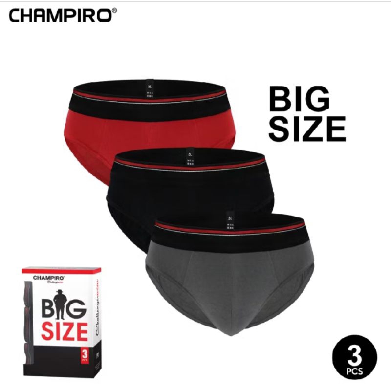 (3pcs) celana dalam pria Champiro big size agree 0363B