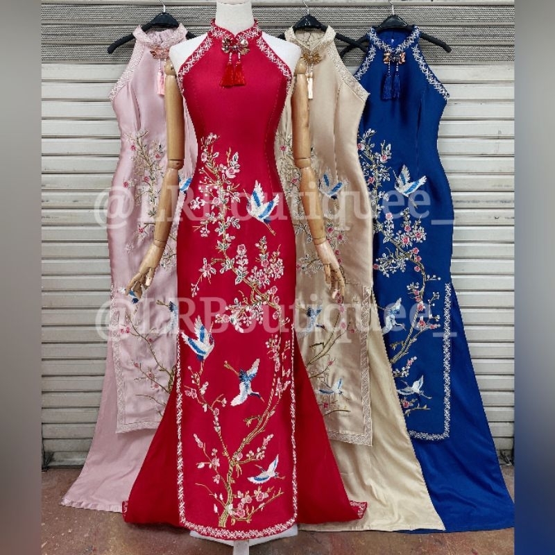 LR Boutique Long Cheongsam Dress / Dress Cheongsam / Dress Sangjit / Dress Tunangan / Cheongsam Dres