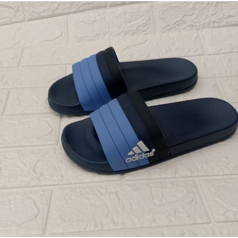 Adidas Sandal Hitam Biru/sandal Adidas slide pria