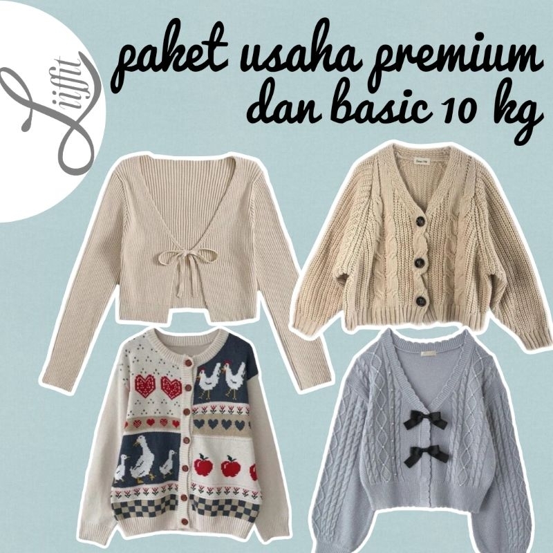 PAKET USAHA harga grosir rajut dan kaos berat 10 kg, isi 25-50 pcs, rajut premium, rajut basic, pake