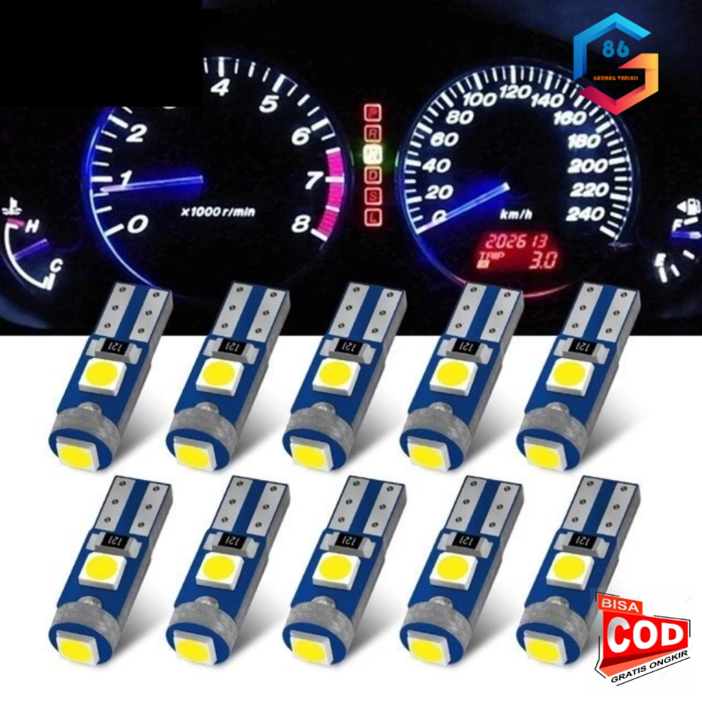 Lampu Speedometer LED T5 / Lampu LED Motor T5 3 Titik Spidometer / Lampu Dashboard LED T5