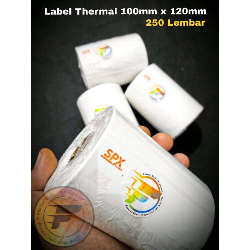 

SPX Label Thermal 250 Lembar 100mm x 120mm | Label stiker thermal spx berkualitas | label sticker standar spx | stiker label tanpa tinta | struk label lolos QC