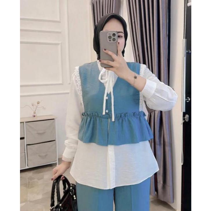 Satu Set Cwek Ootd Satu Stel Oneset 2In1 Wanita Stelan Murah One Set Wanita Kekinian Terbaru 2025 Se