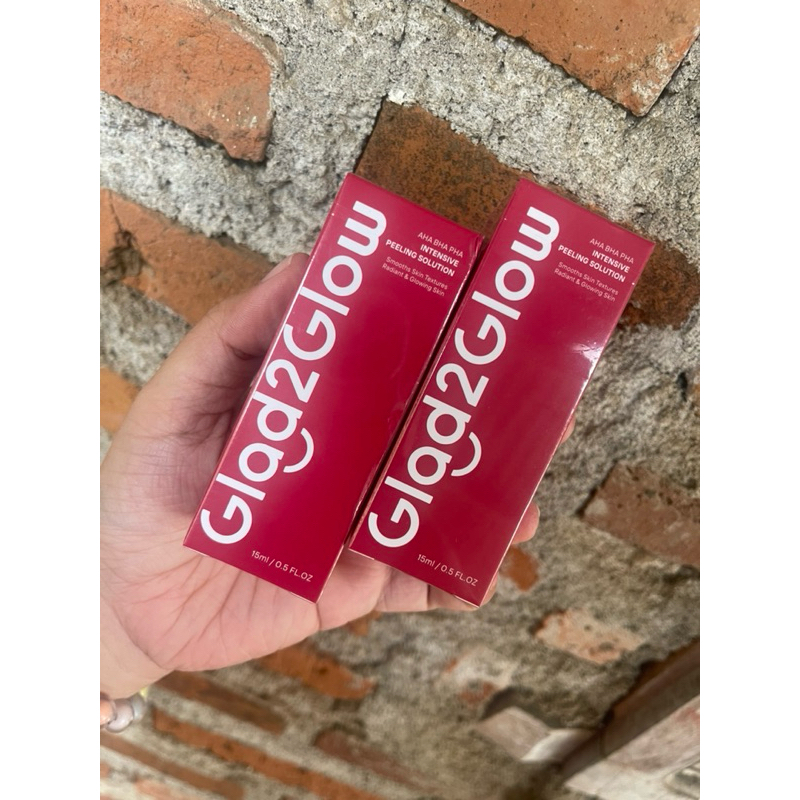 Peeling Serum Glad2Glow AHA BHA PHA Intensive Peeling Solution 15ml Serum G2G Exfoliasi Wajah merah 