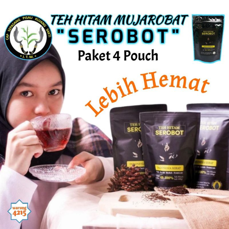 

Paket Hemat 4 Pouch Teh Hitam Mujarobat Serobot