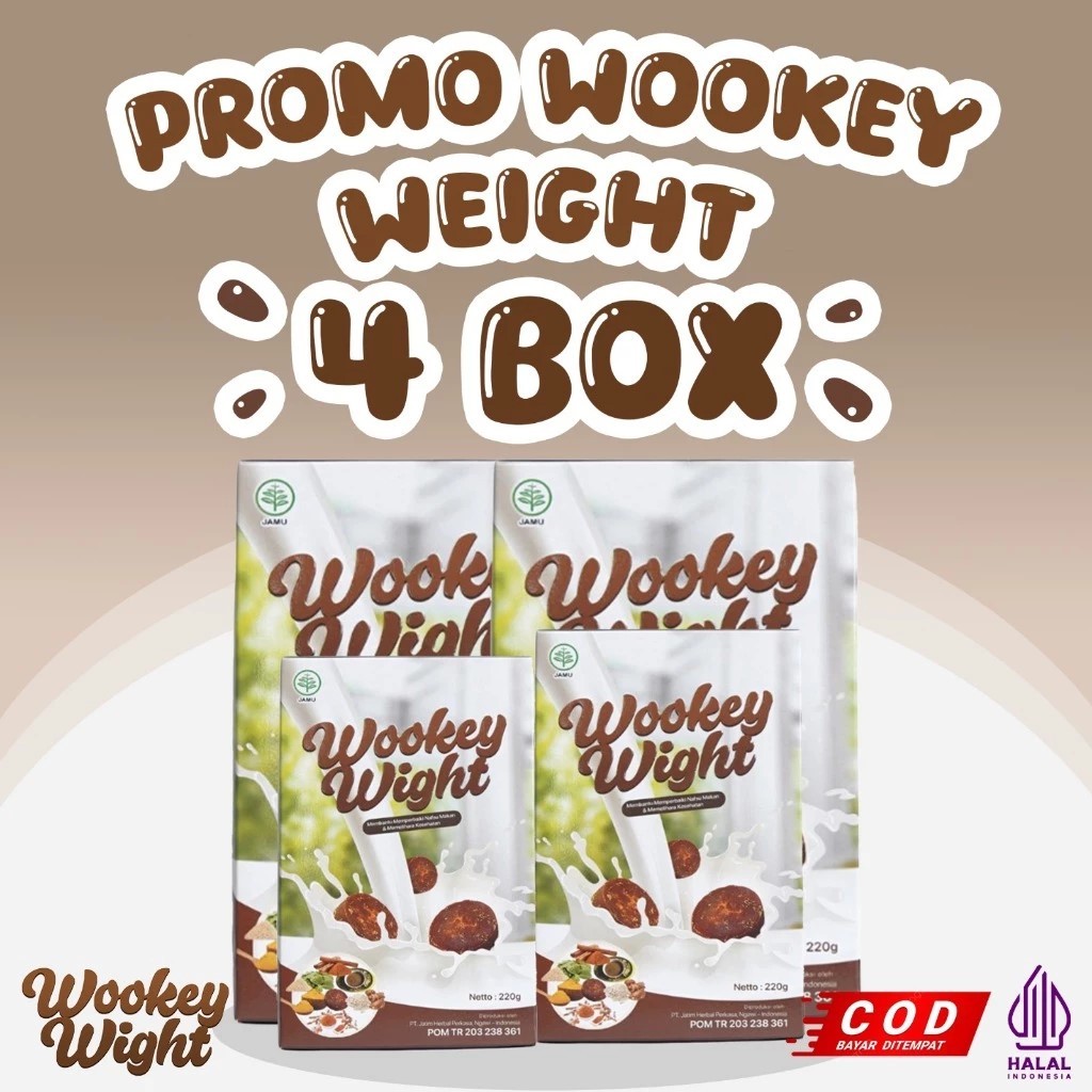 

DISKON [4 BOX] Wookey Weight - Susu Penambah Berat Badan Herbal 4 Paket