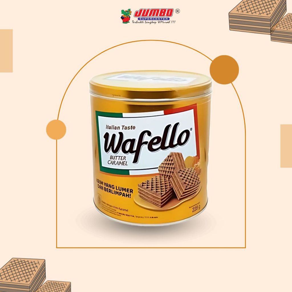 

Wafello Butter Caramel 228g / Kaleng Snack