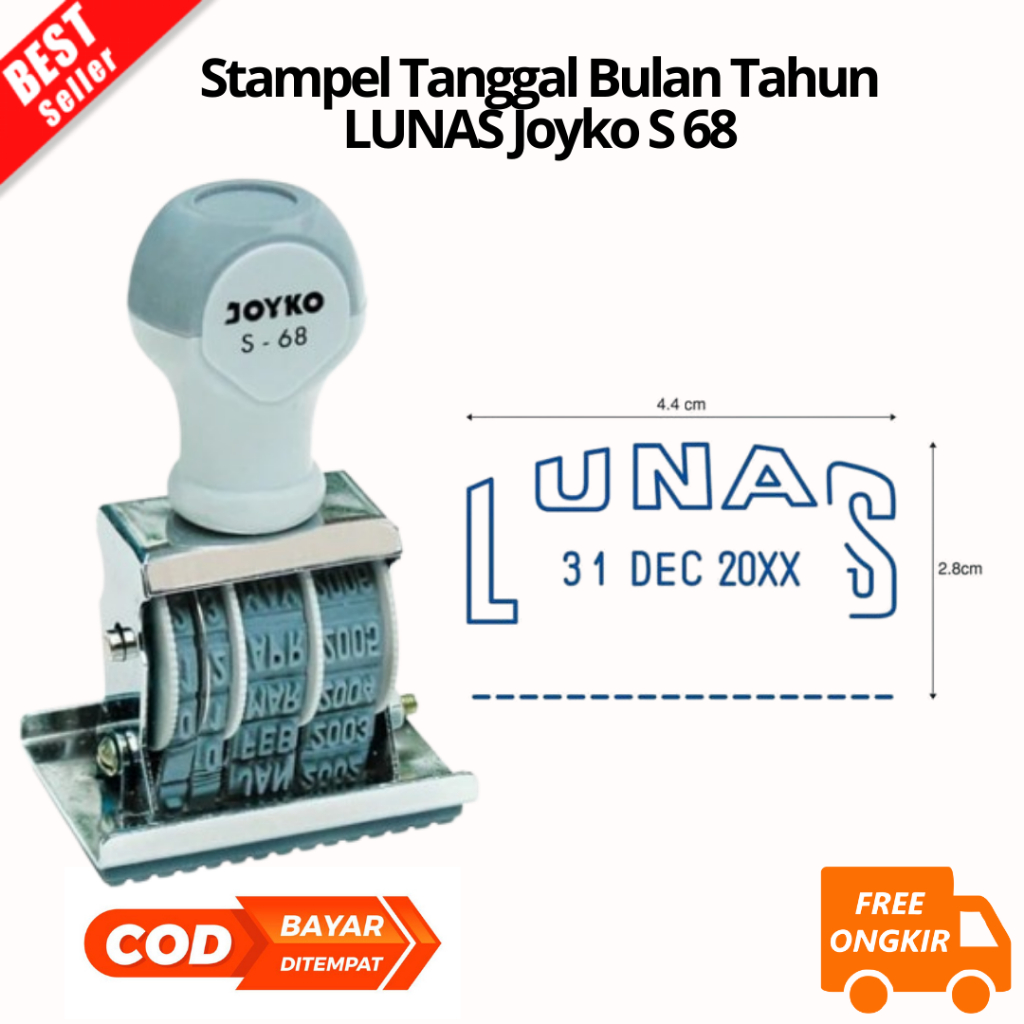 

[JIB] BAYAR DI TEMPAT Date Stamp/Stempel/Stampel Tanggal LUNAS Joyko S-68/S68 Nota Berkas Dokumen