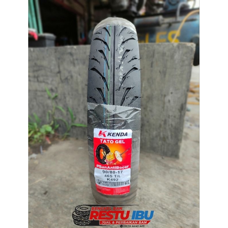 Ban Tubeles Anti Bocor Kenda K492 90/80-17 Tato Gel