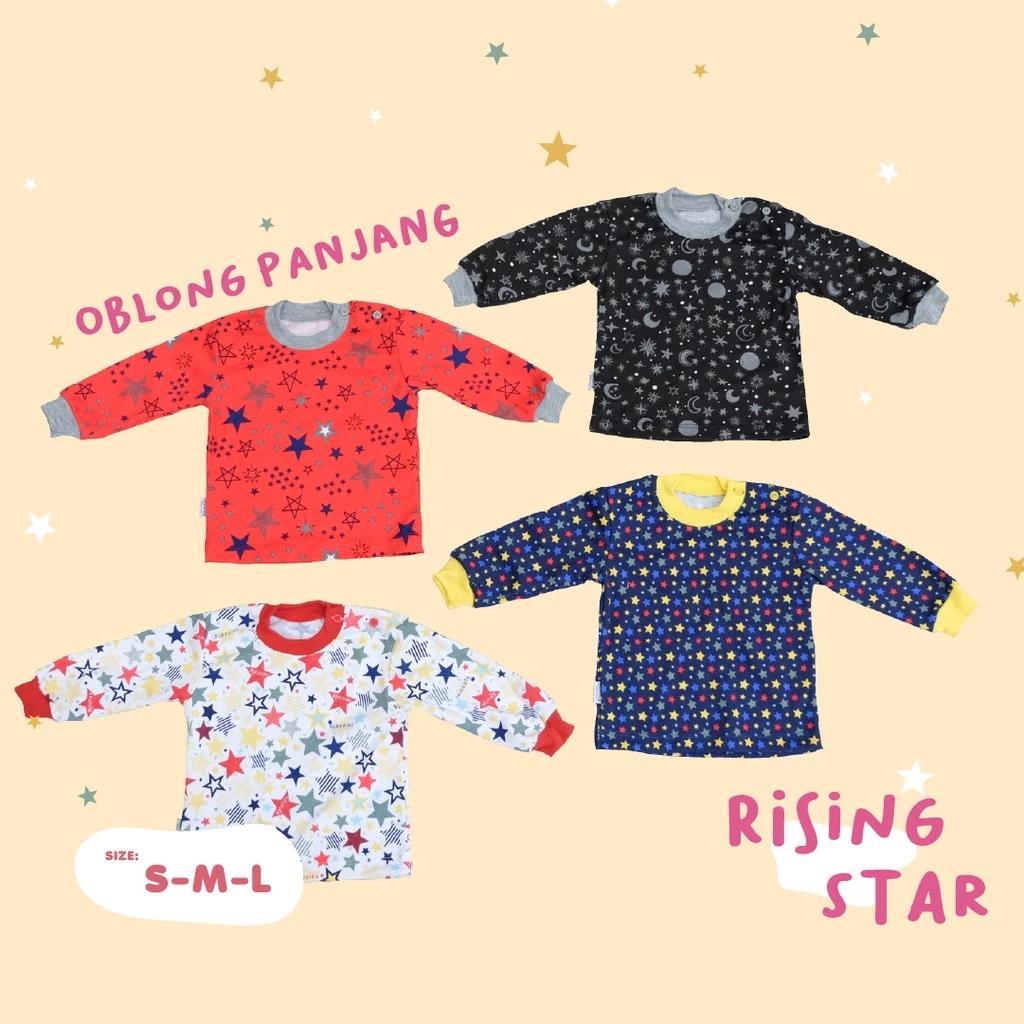 Baju Bayi Rising Star / Kaos Oblong Bayi Motif Bintang / Atasan Baju Bayi