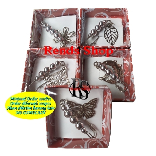 Souvenir ( isi 100 ) Bros Jurai Silver Kemasan Box Mika