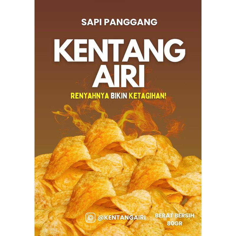 

KENTANG AIRI Keripik Kentang Premium 80 GRAM - Sapi Panggang