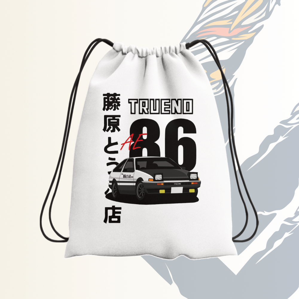 Tas Serut Cars Balacu Putih JDM Toyota 86 AE86 Corolla 4AGE Mobil
