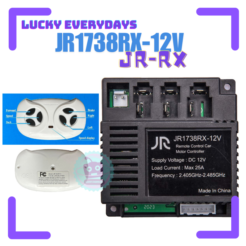 RECEIVER REMOT JR1738RX/JR1788RXS  12V 12VOLT 25A MOBIL MAINAN AKI ANAK REMOT CONTROL MODUL PCB IC R