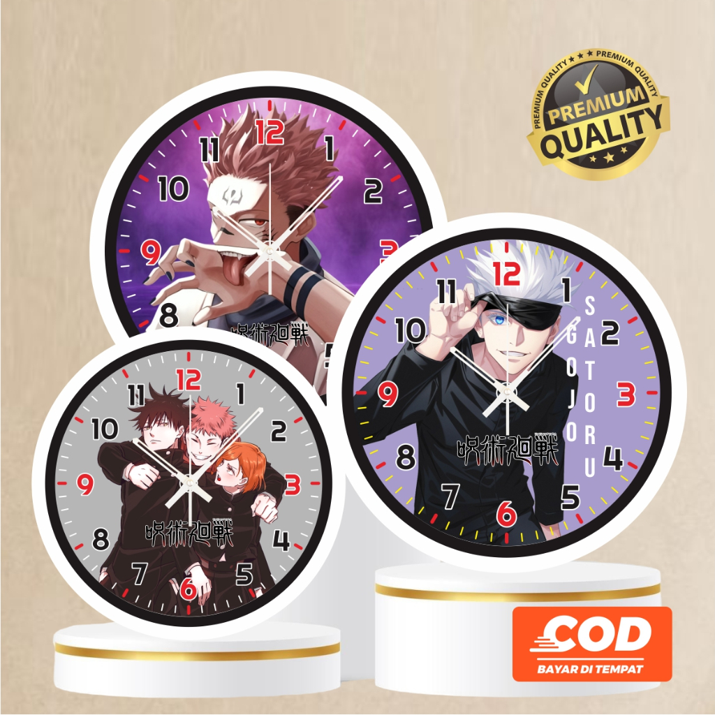 Jam Dinding Anime Jujutsu Kaisen | Hiasan Dinding Jam Anime Jujutsu Kaisen