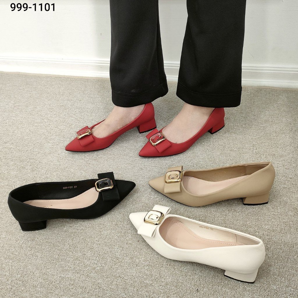 Simoncelli Sepatu Tumit Tahu 3 Cm Wanita Import| Sepatu Cewek | Sepatu Kerja | Heels Import 999-1101