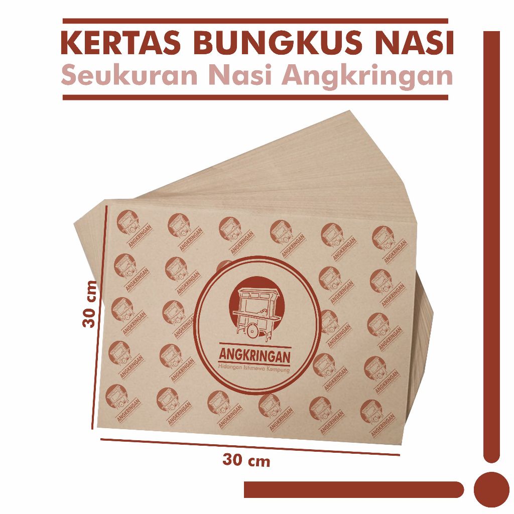 Kertas Nasi Coklat Untuk Kertas Bungkus Anti Minyak Laminasi Coklat Kertas Bungkus Nasi Motif Angkri