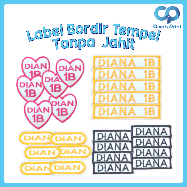 Patch Bordir Iron Custom Nama - Label Nama - Label Baju - Bordir Nama Custom