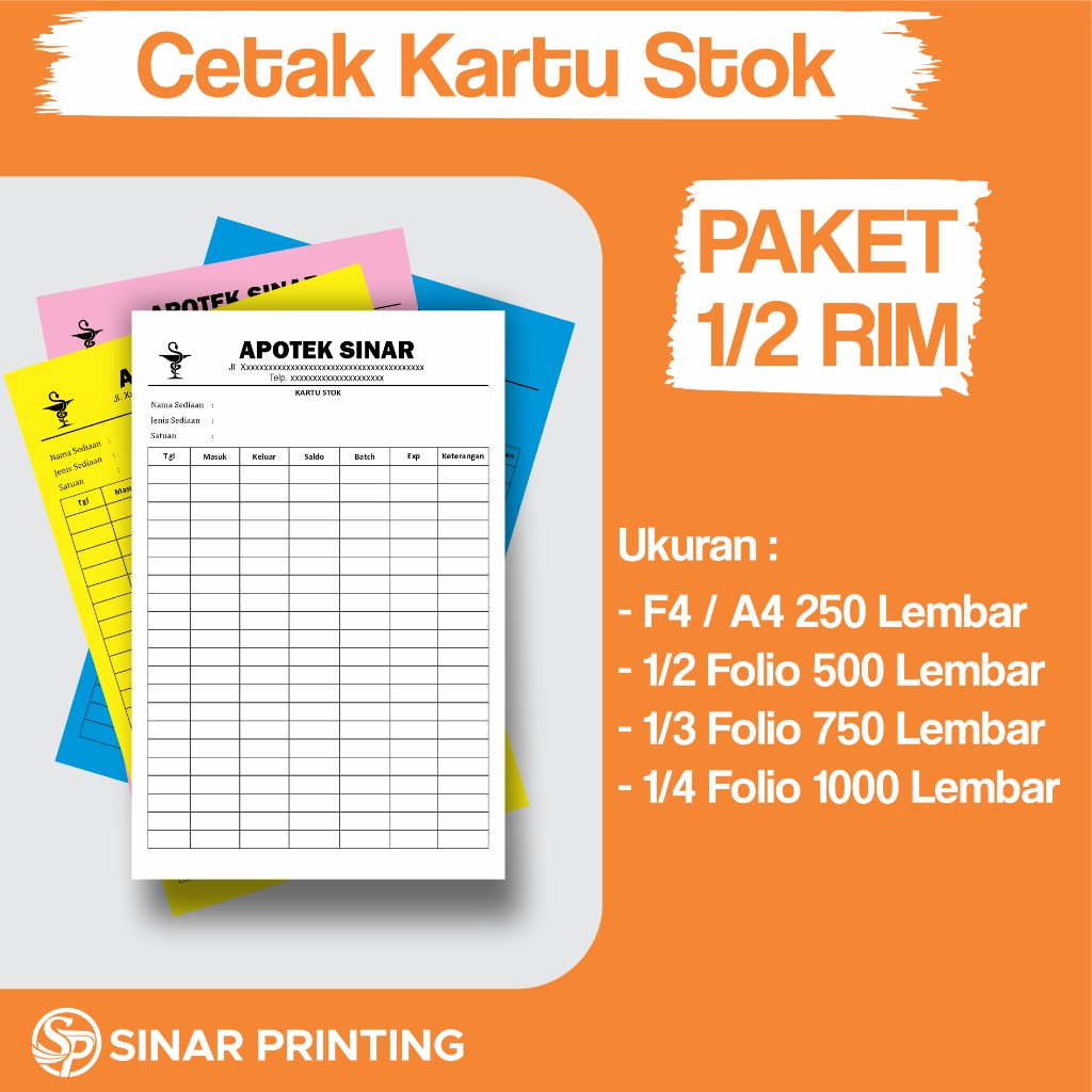 

Cetak Lembar Stok Paket 1/2 Rim