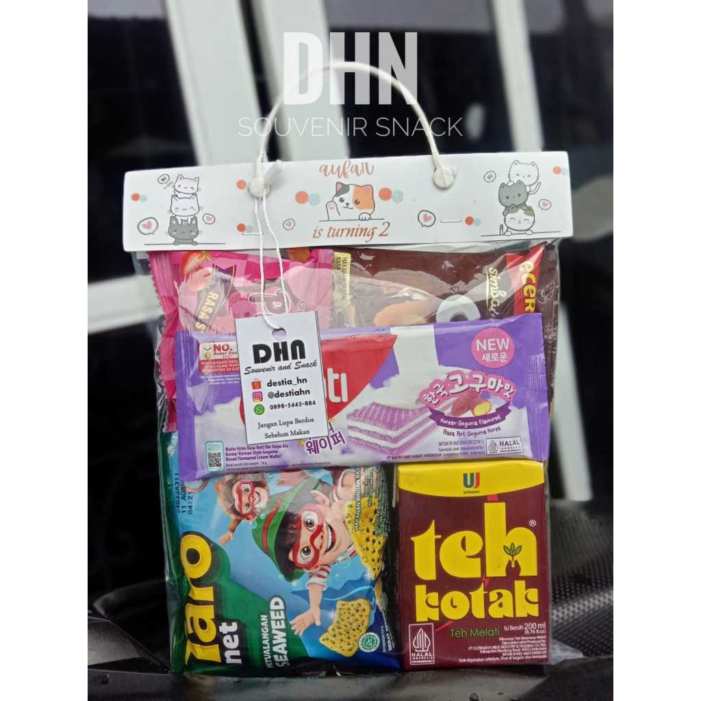 

BINGKISAN HAMPERS SNACK ULANG TAHUN ANAK/SNACK HARI RAYA LEBARAN/NATAL/TASYAKURAN TEH KOTAK
