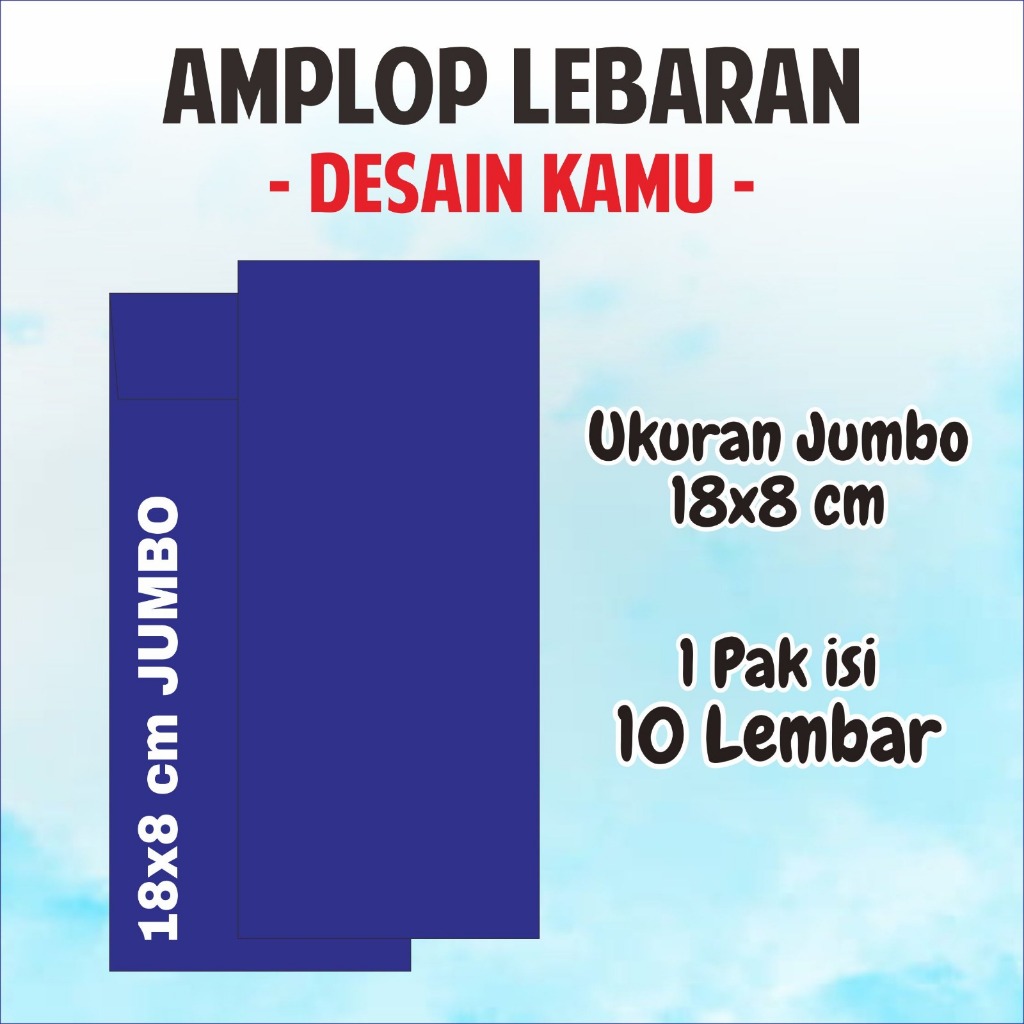 [ISI 10 BIJI] Amplop Lebaran Idul Fitri Bisa Custom Ukuran jumbo18x8 cm | Amplop Angpau Custom | Amp