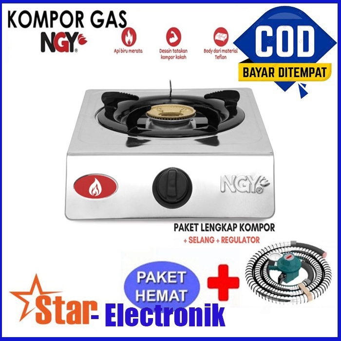 NGY Stain-Free Gas Stove / Kompor Gas Api 1 Tungku | NGY-444 NAGOYA