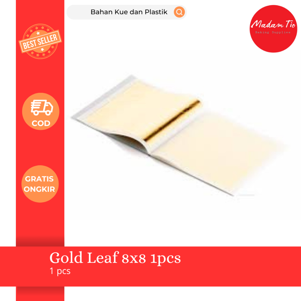 

Gold Leaf (Kertas Foil Emas) 8x8 1pcs