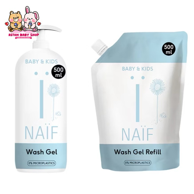 Naif Baby Cleansing Wash Gel 500ml Pump/Refill / Sabun bayi no SLS / Sabun bayi Botol Pump / Sabun b