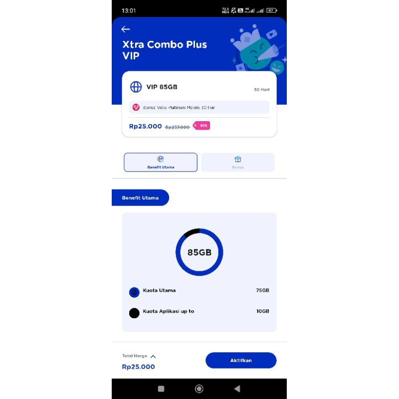 kartu perdana extra combo plus VIP Diskon 90%