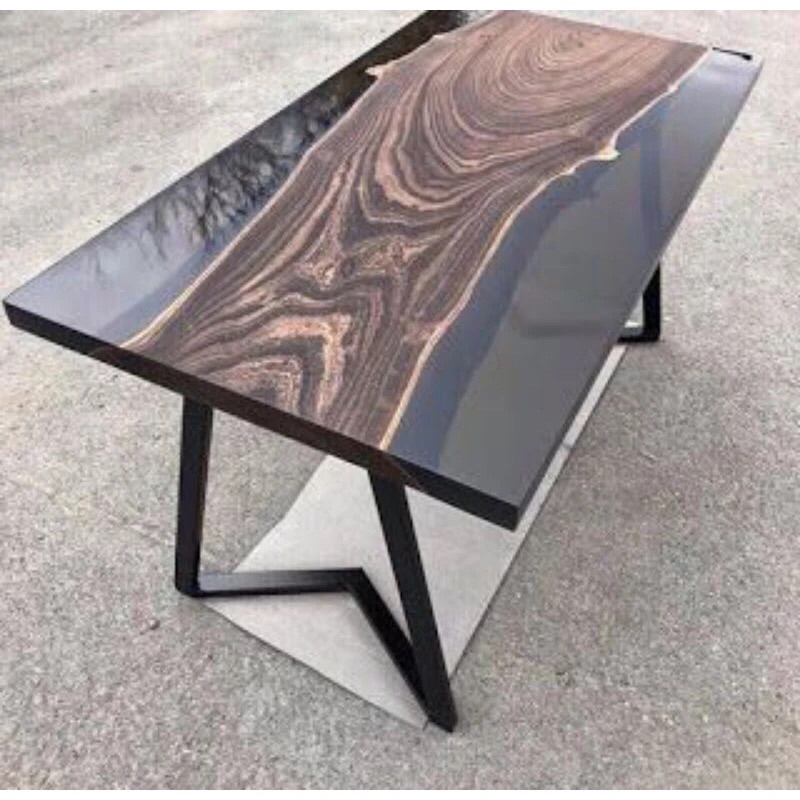 Meja Makan Top Resin Epoxy Jepara