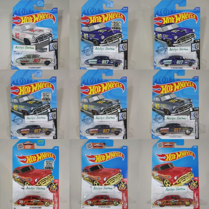 hotwheels hot wheels '52 hudson hornet factory sealed rod squad hw flames custom ban karet redline z