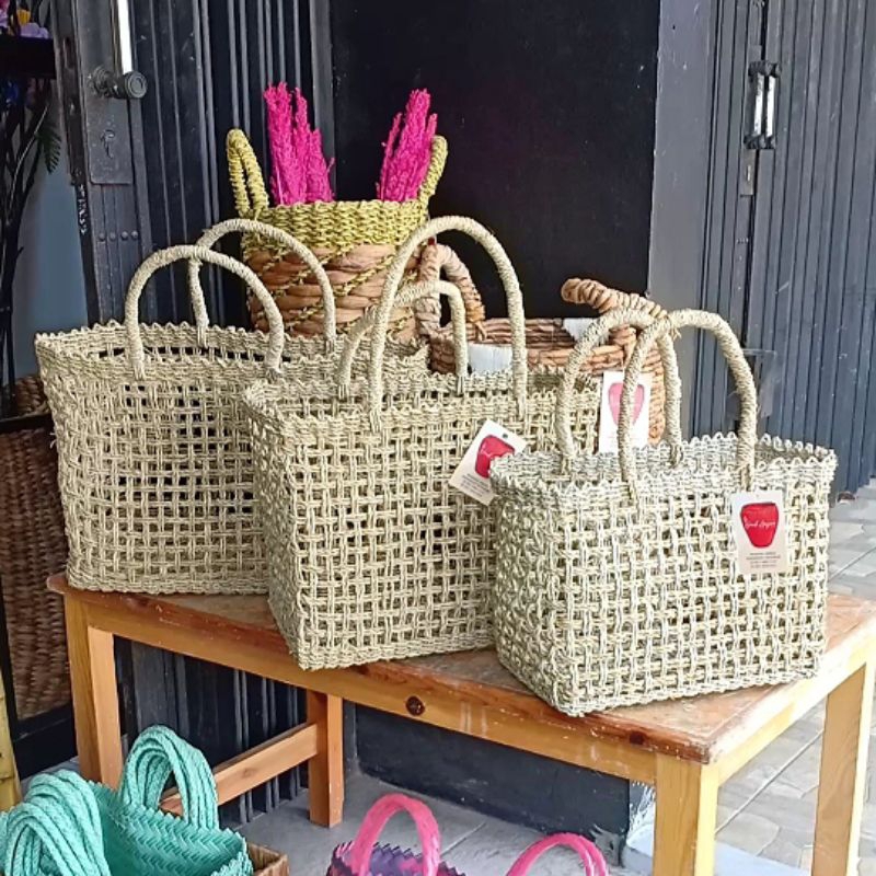 Tas Anyam Pandan Laut Serut Hampers pandan alami | Hampers Lebaran | Tas Belanja