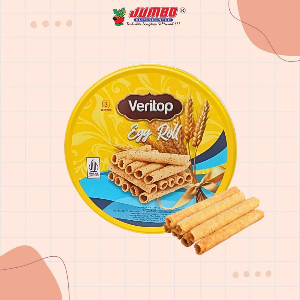 

Veritop Egg Roll Kaleng 210g - Hampers / Snack