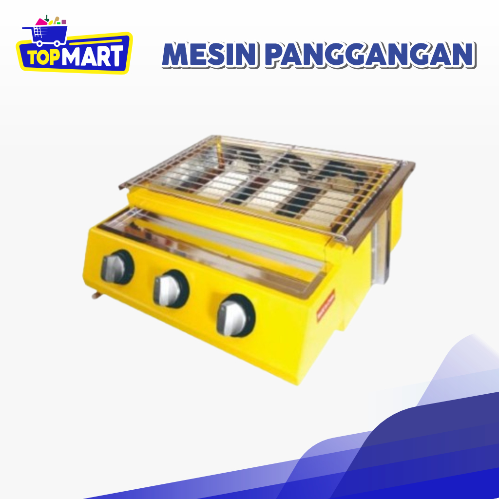 TOPMART - Kompor Pemanggang Sosis / Gas Roaster 3 Tungku / Kompor Gas Pemanggang 3 Tungku