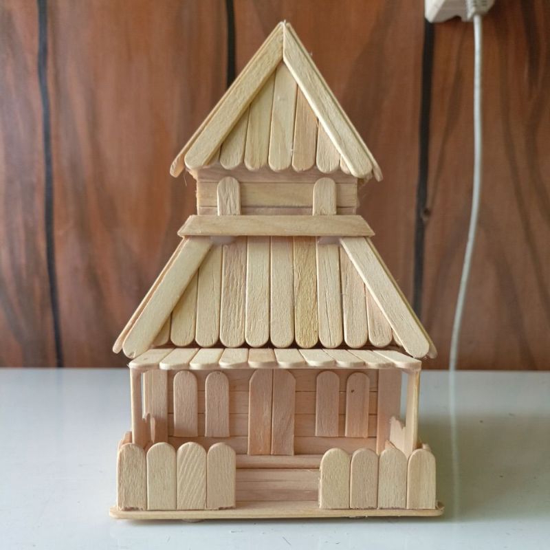 miniatur rumah tradisional stik es krim