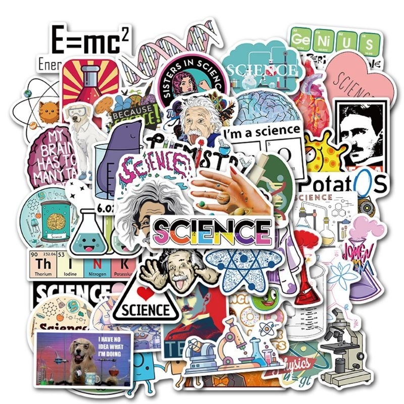 

48pcs stiker pack science diy koper laptop