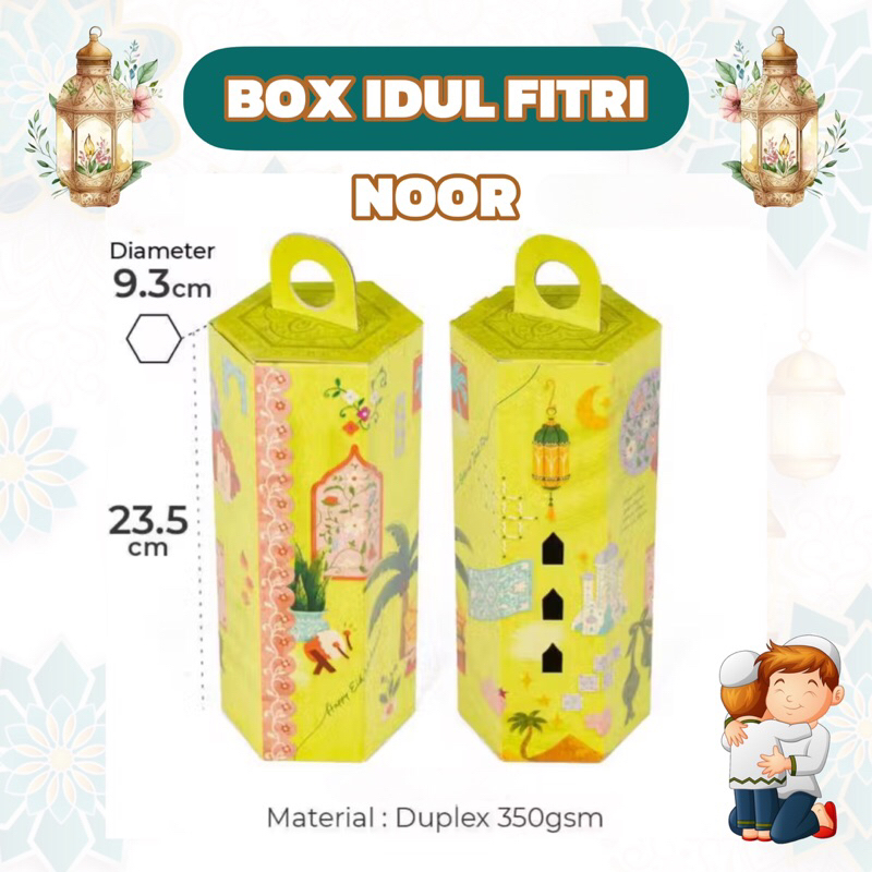 

NOOR | Box Hampers Idul Fitri Toples Jar Botol almond Kotak Gift Packaging Kue Kering Lebaran Eid Mubarak