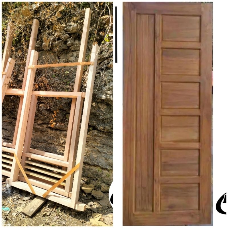 pintu + kusen kayu jati pintu kamar kekinian